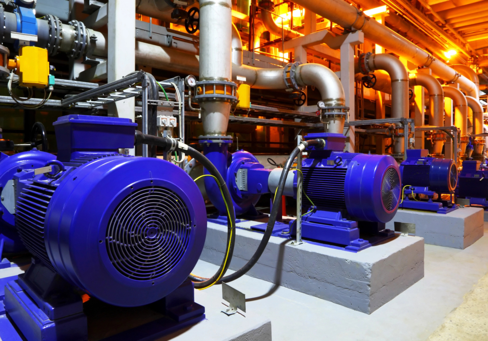an image displaying a series of engines in an automation factory