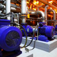 an image displaying a series of engines in an automation factory