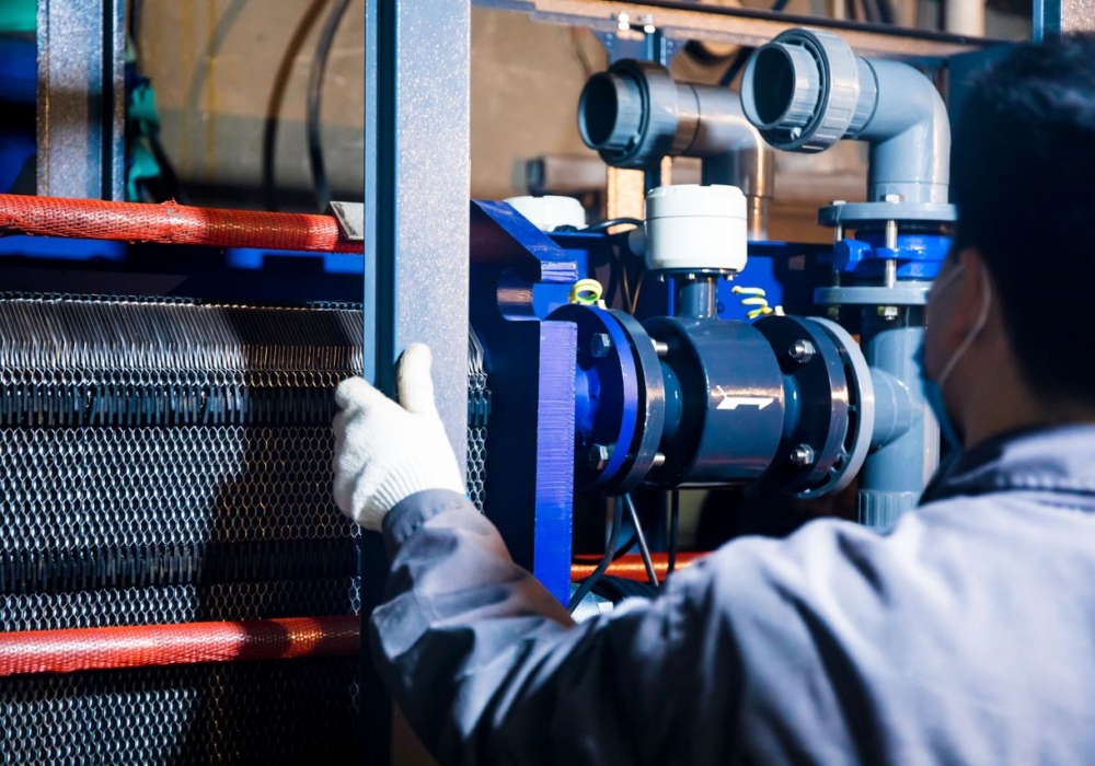 An engineer working on site